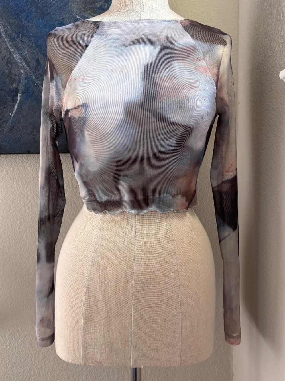 Shein Camouflage Sheer Top with Low Back